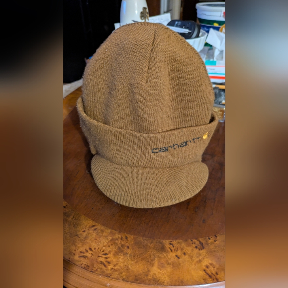 Carhartt Unisex Adult Tan Knit Beanie with Visor OS